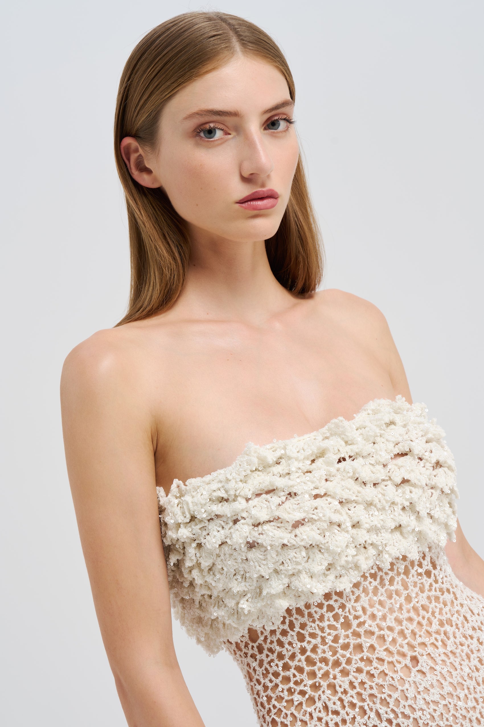 WHITE CROCHET DRESS