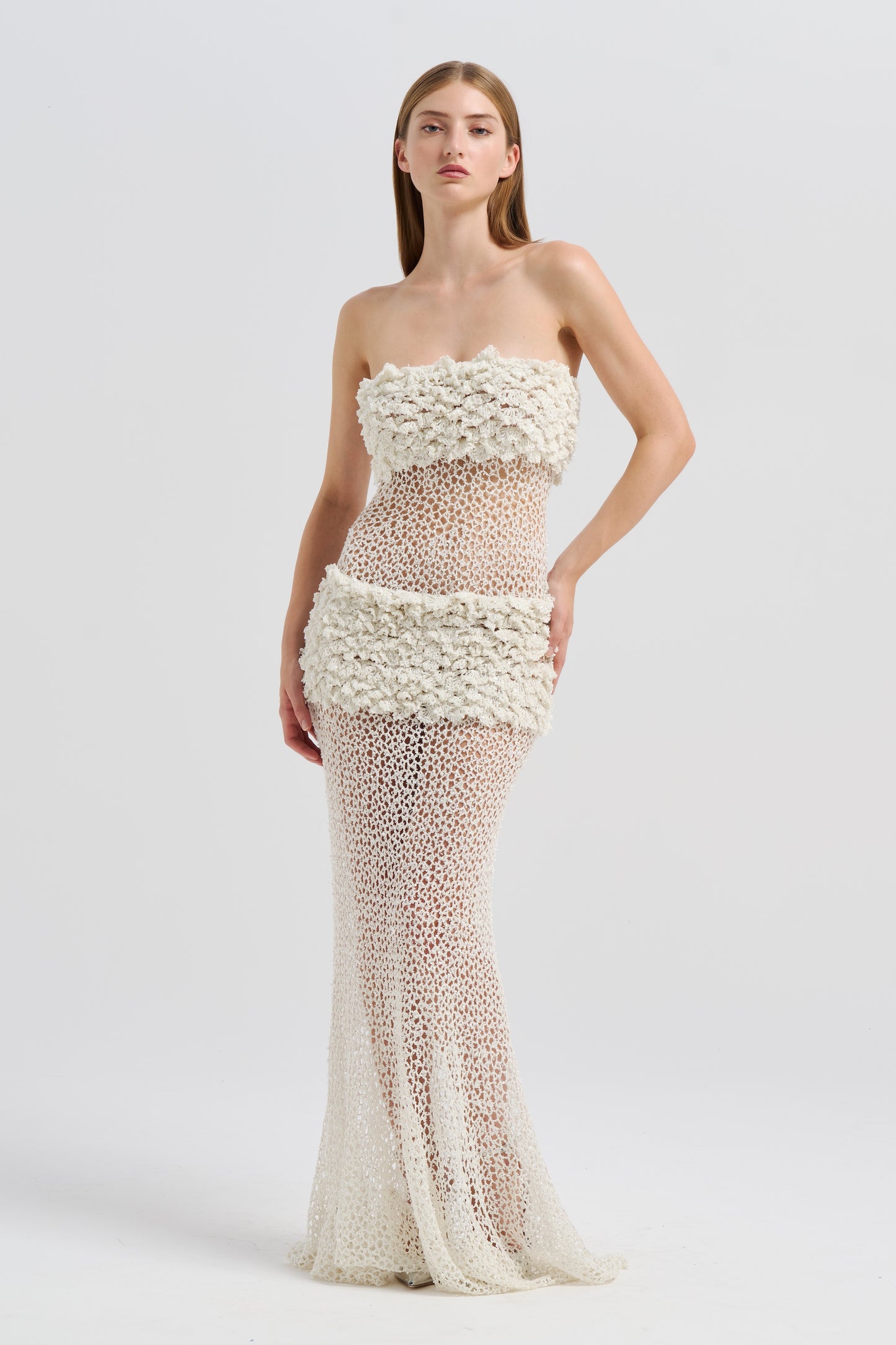 WHITE CROCHET DRESS