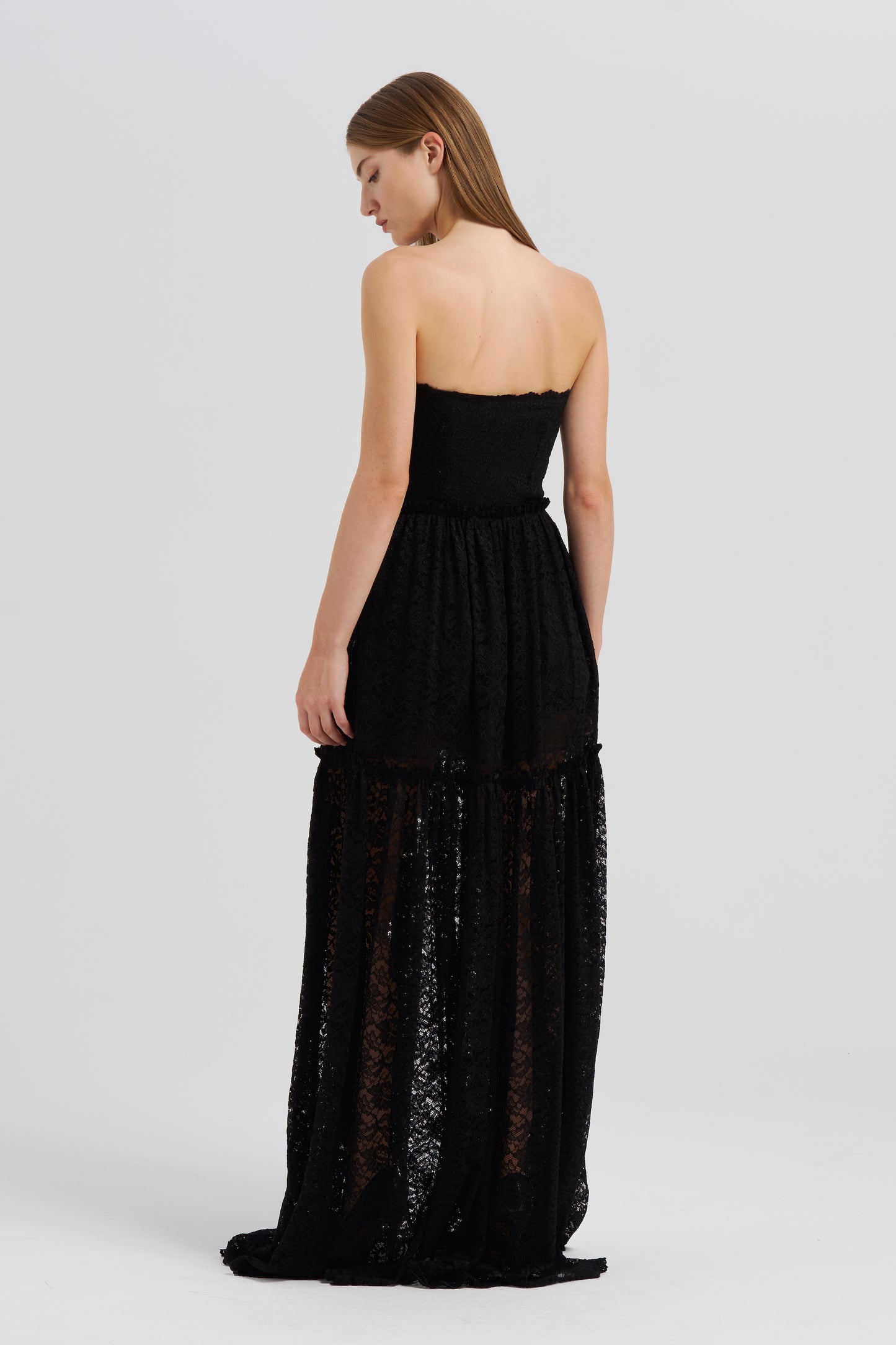 STRAPLESS LACE DRESS