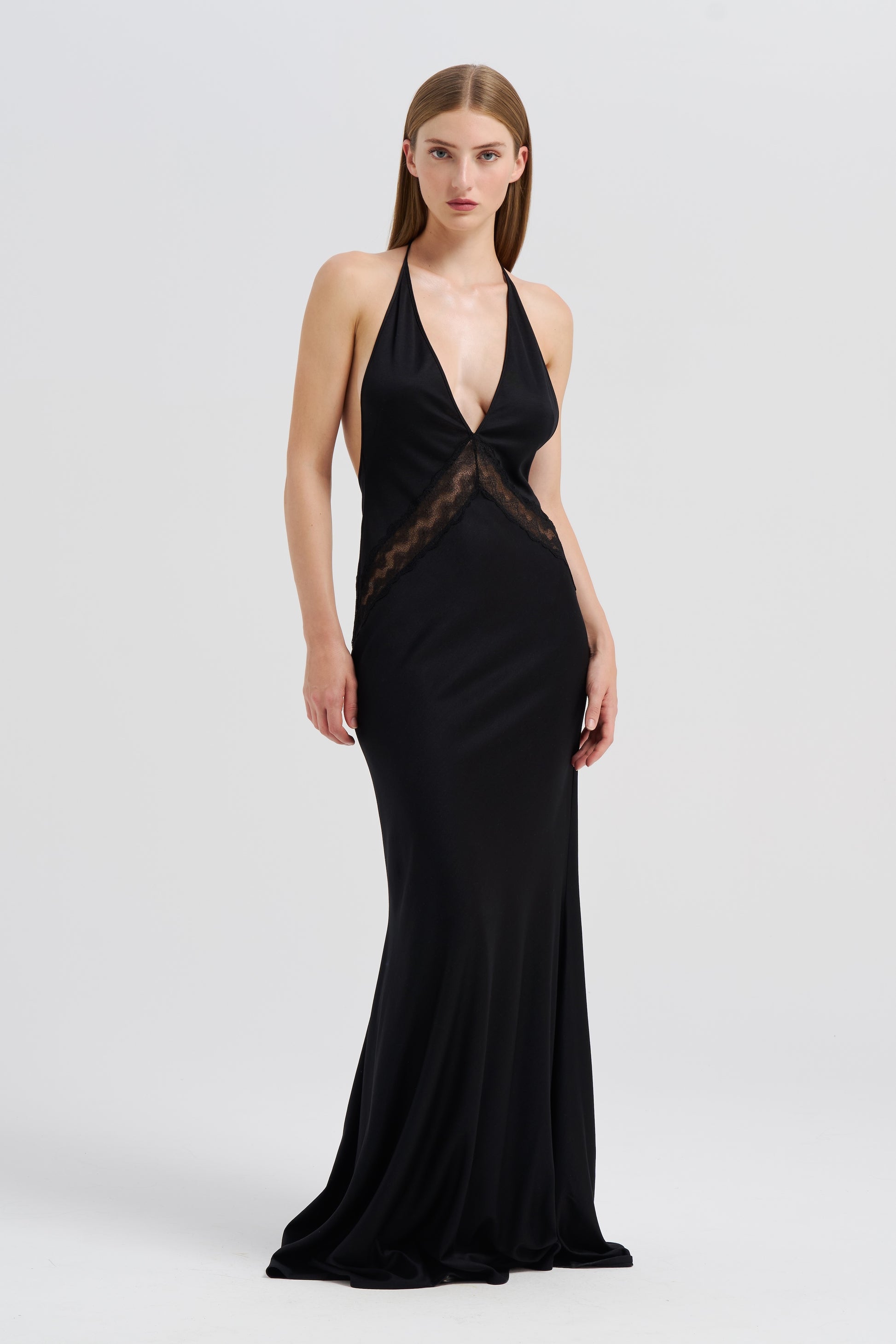 silk plunge dress Starling