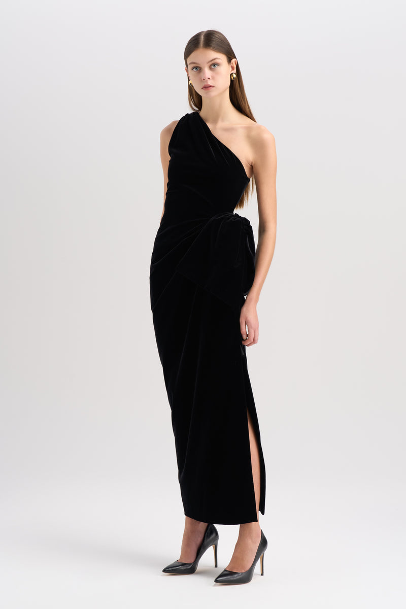 VELVET BOW DRESS