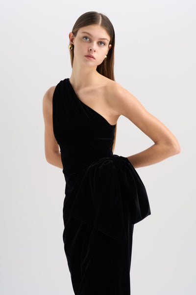 VELVET BOW DRESS