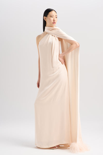 DRAPED SHAWL GOWN