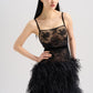 LACE DROP WAIST FEATHER DRESS