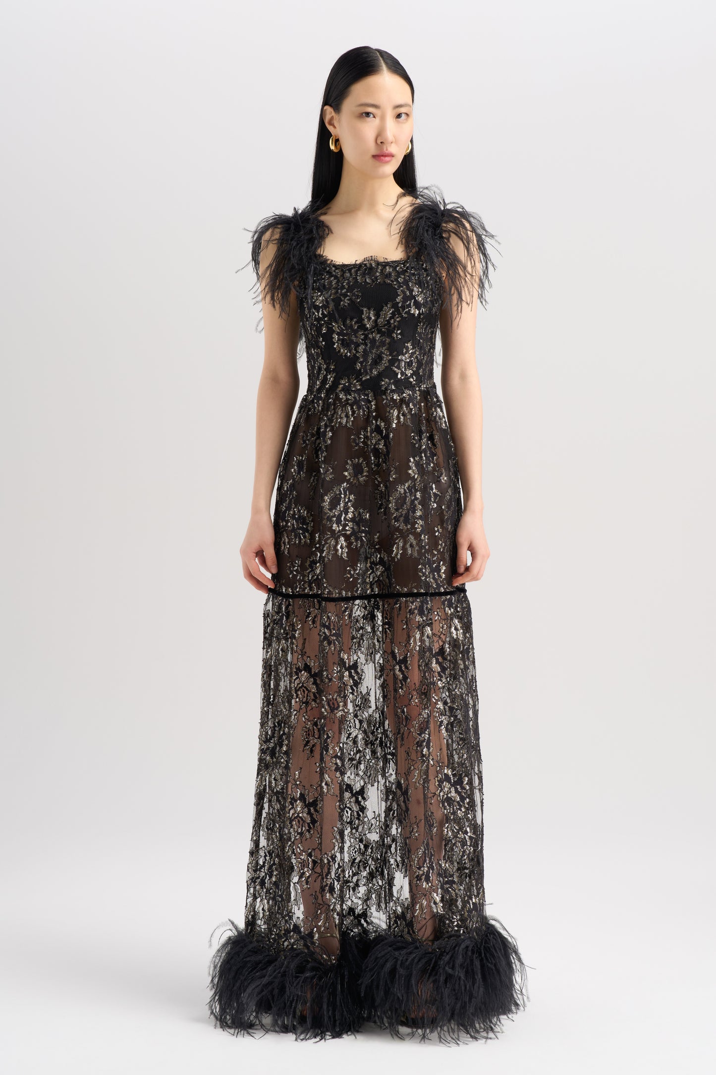 LACE FEATHER DRESS