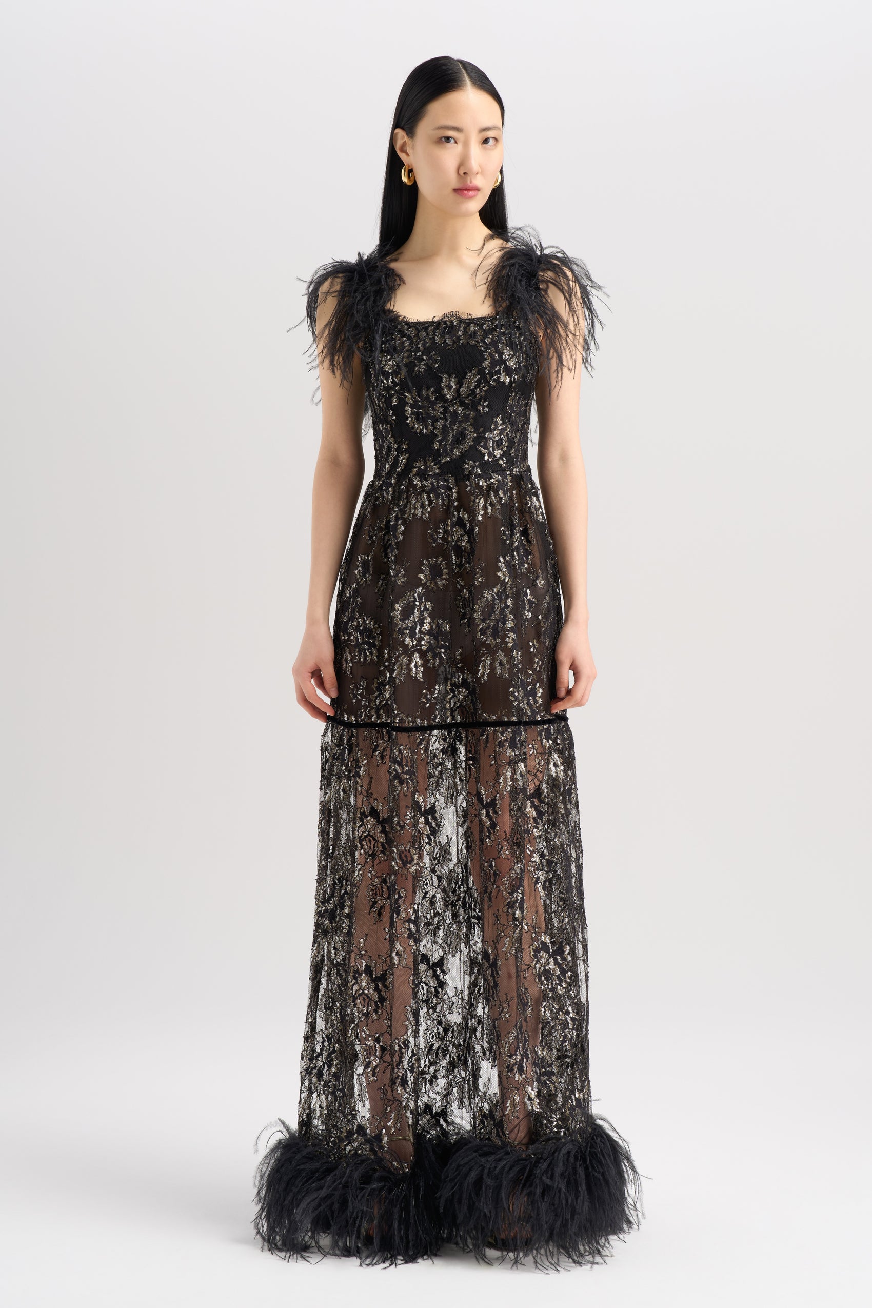 LACE FEATHER DRESS
