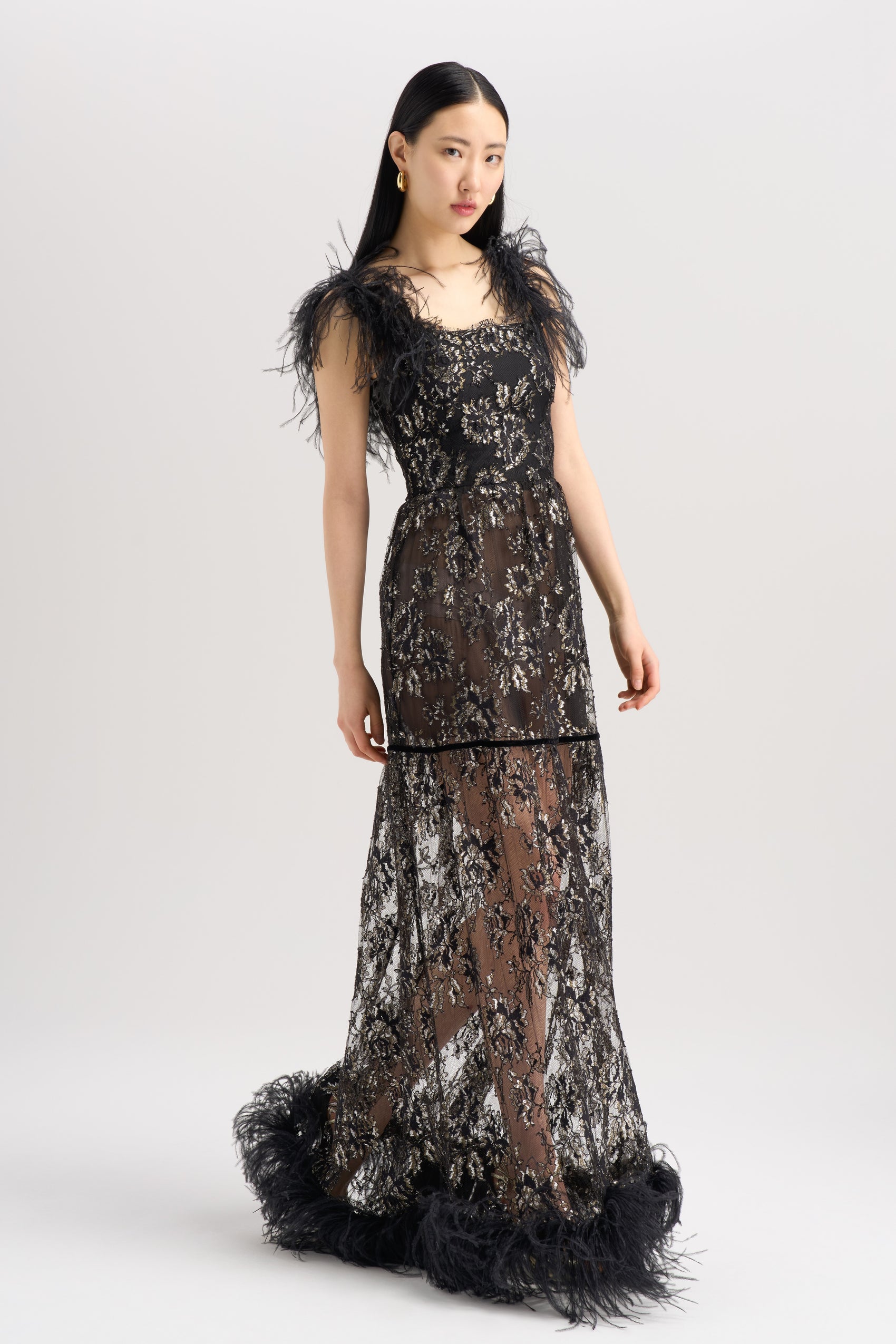 LACE FEATHER DRESS