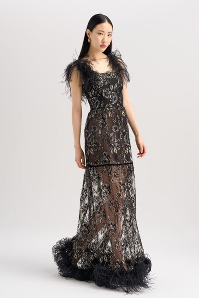 LACE FEATHER DRESS
