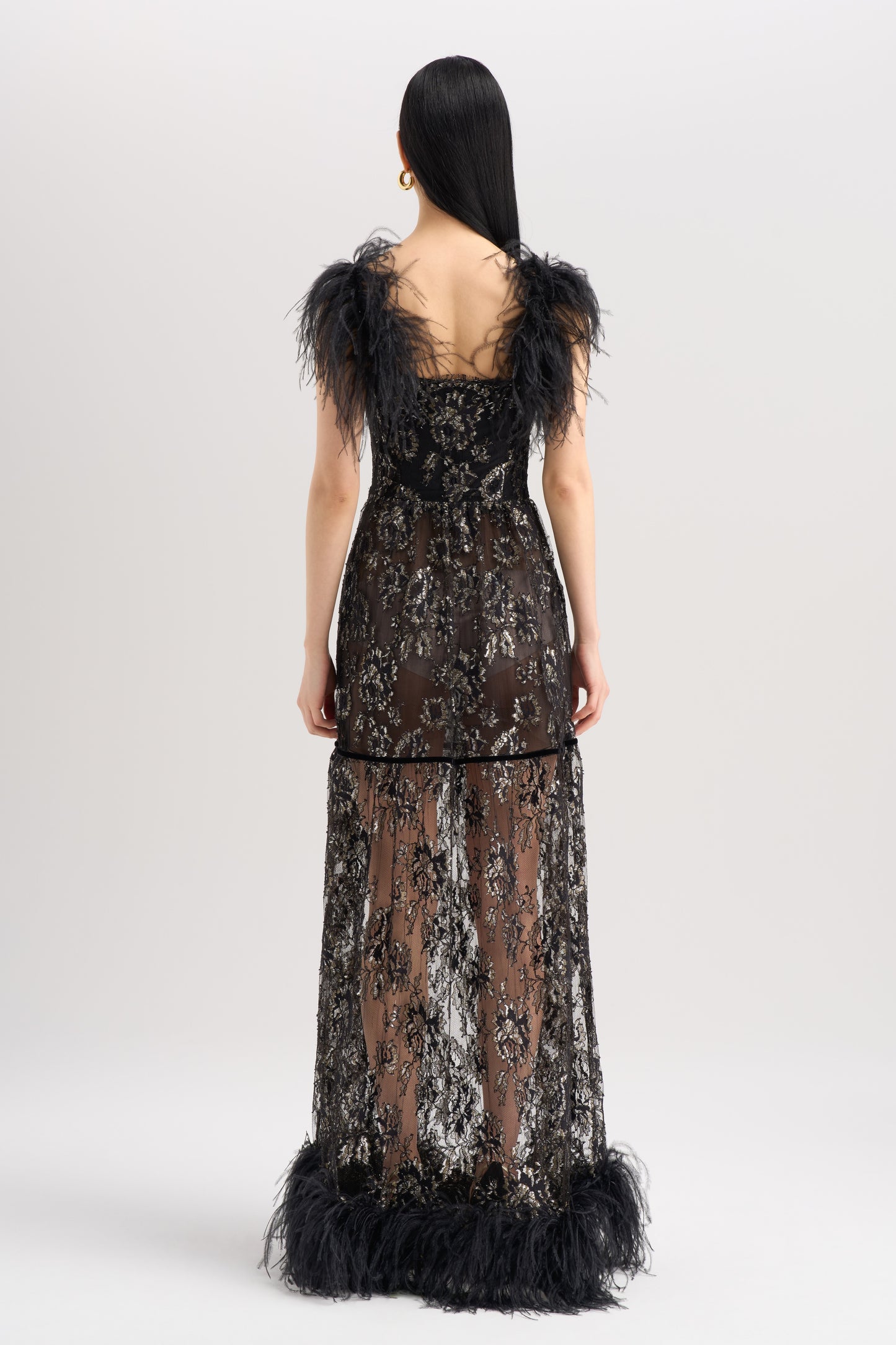 LACE FEATHER DRESS