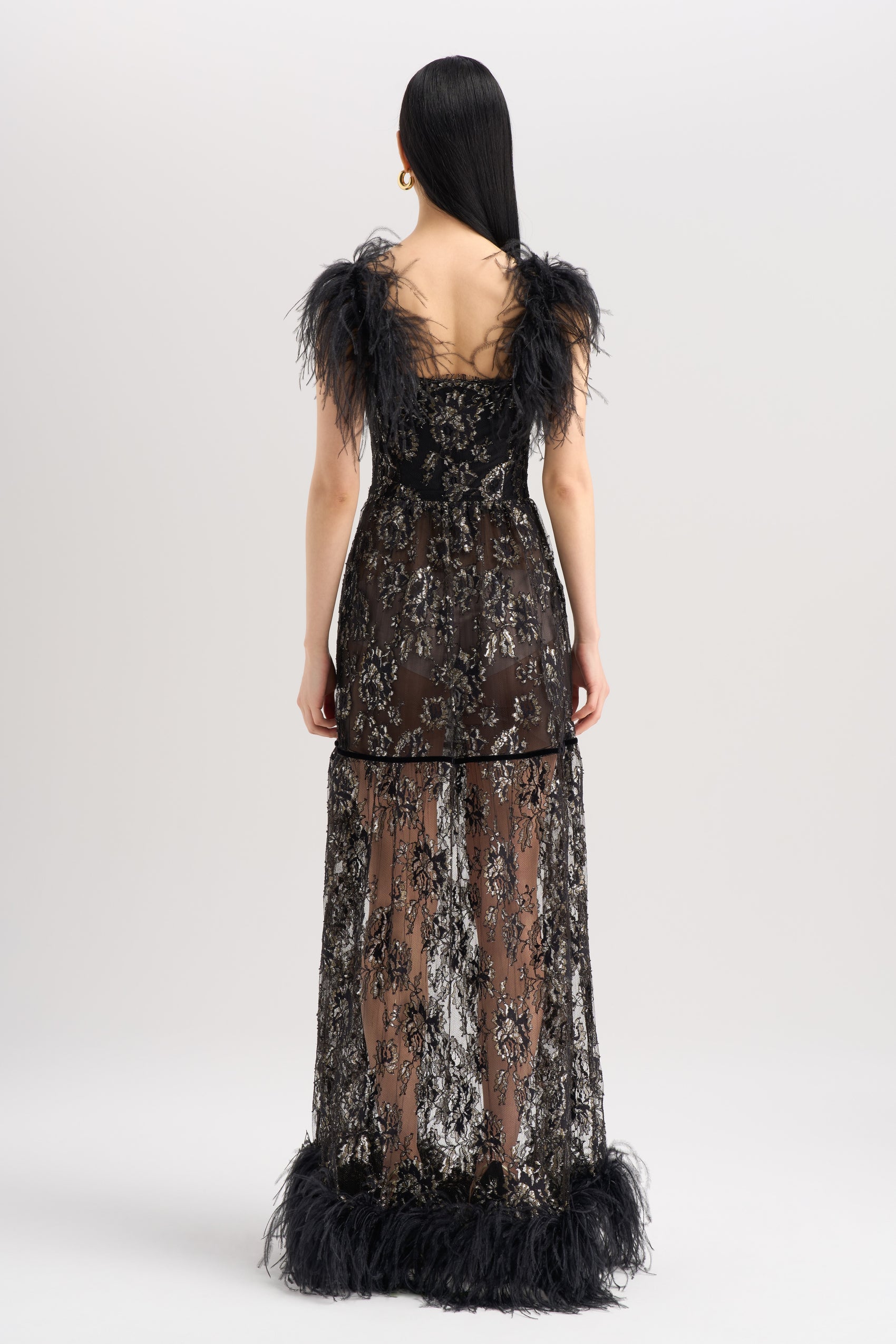 LACE FEATHER DRESS