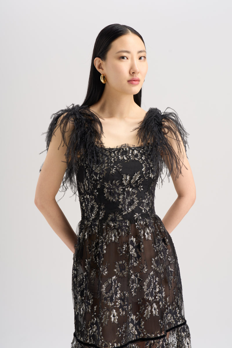 LACE FEATHER DRESS