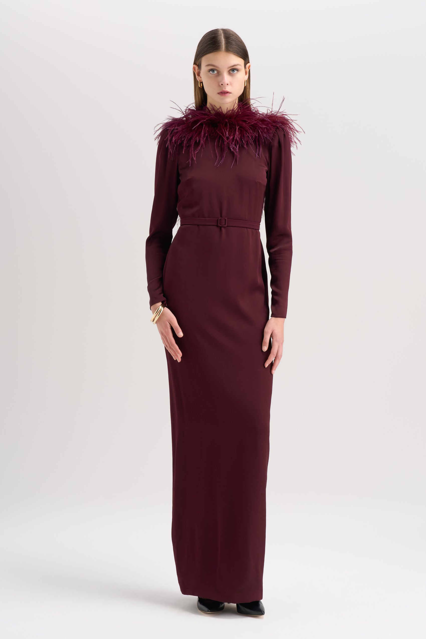 BACKLESS FEATHER DRESS