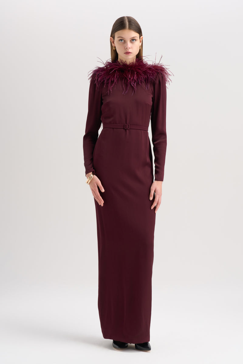 BACKLESS FEATHER DRESS