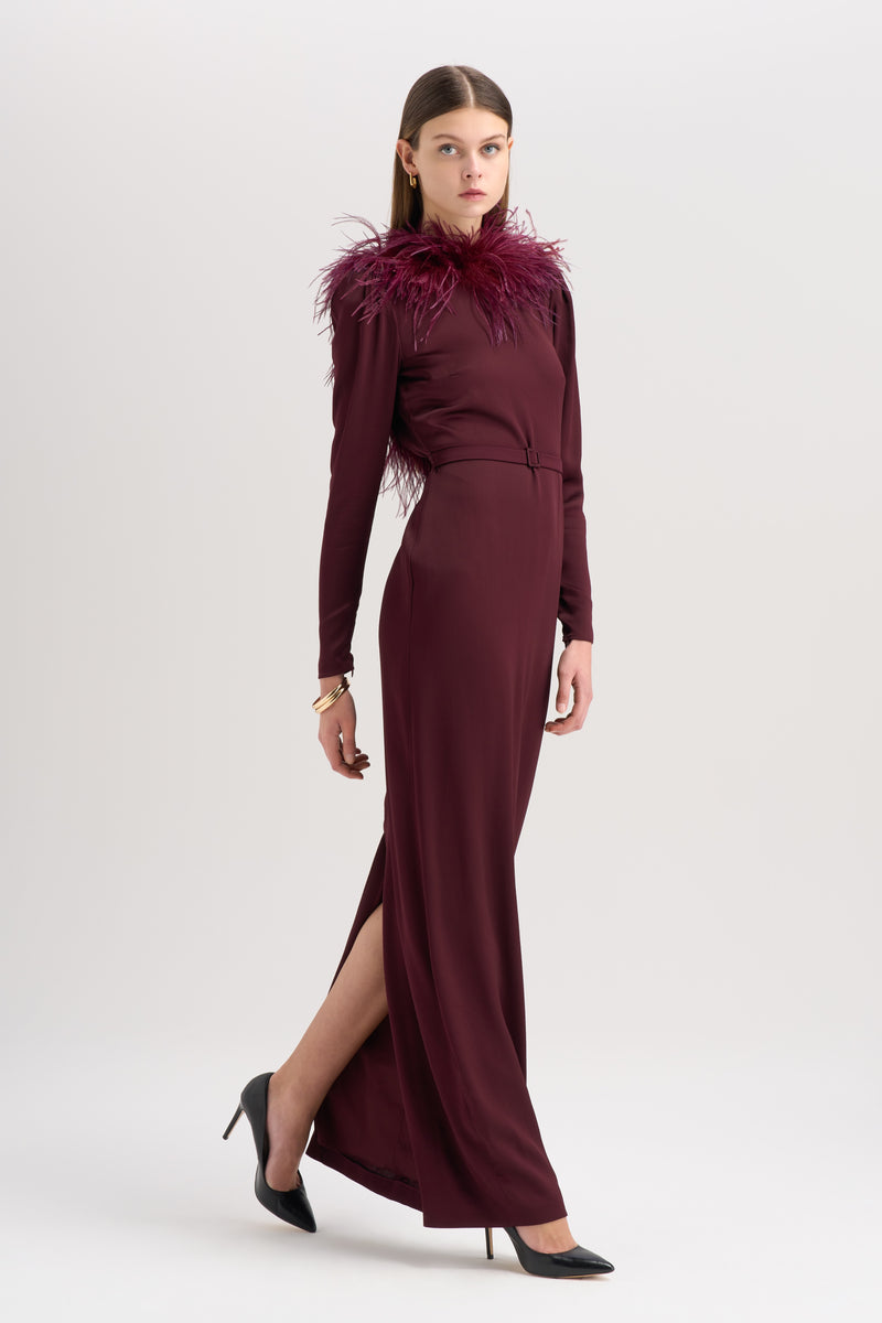 BACKLESS FEATHER DRESS