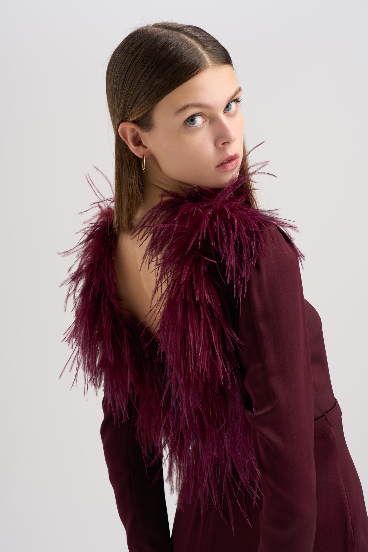 BACKLESS FEATHER DRESS