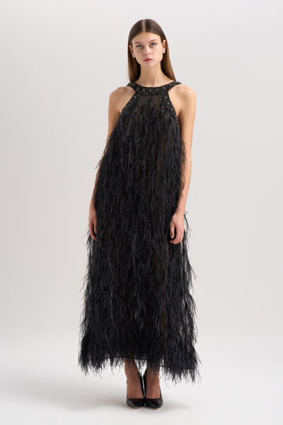 BEADED FEATHER DRESS