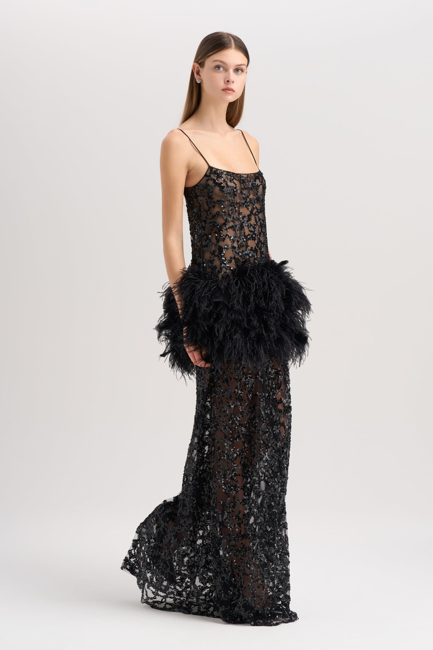 EMBROIDERED FEATHER DRESS