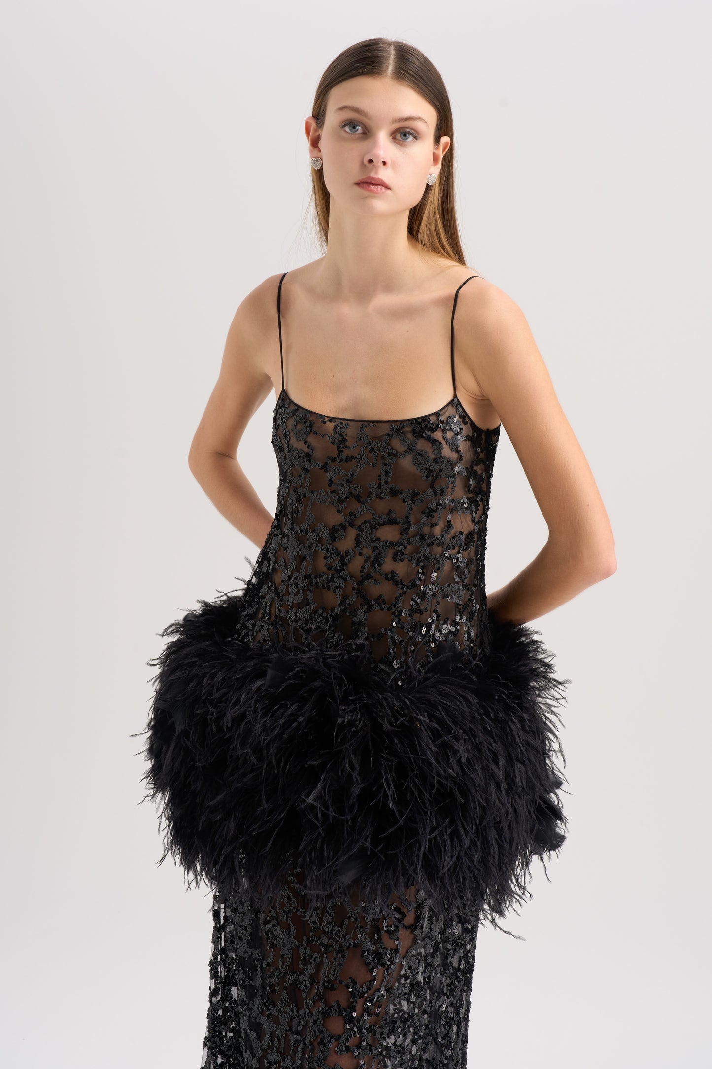 EMBROIDERED FEATHER DRESS