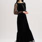 VELVET LACE SLEEVE DRESS