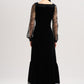 VELVET LACE SLEEVE DRESS