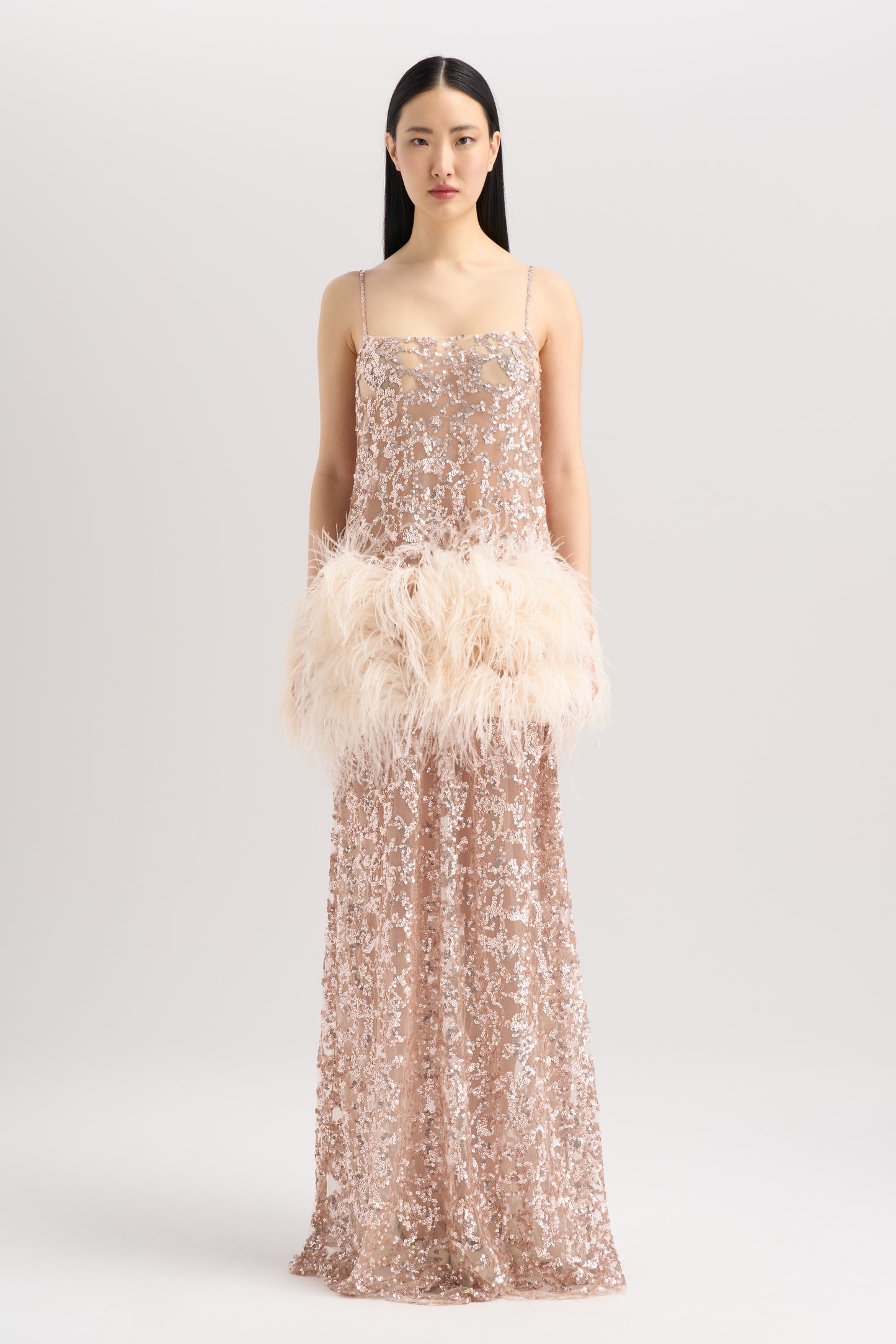 EMBROIDERED FEATHER DRESS