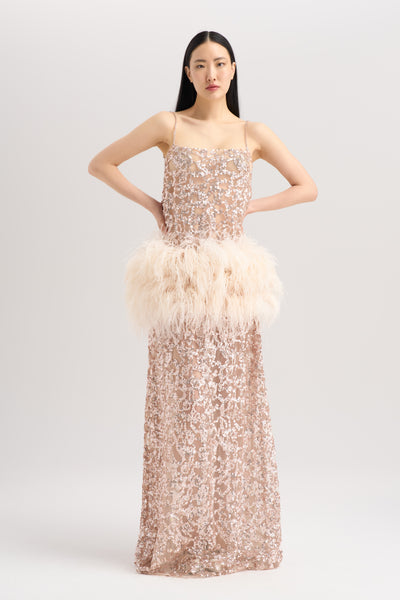 EMBROIDERED FEATHER DRESS
