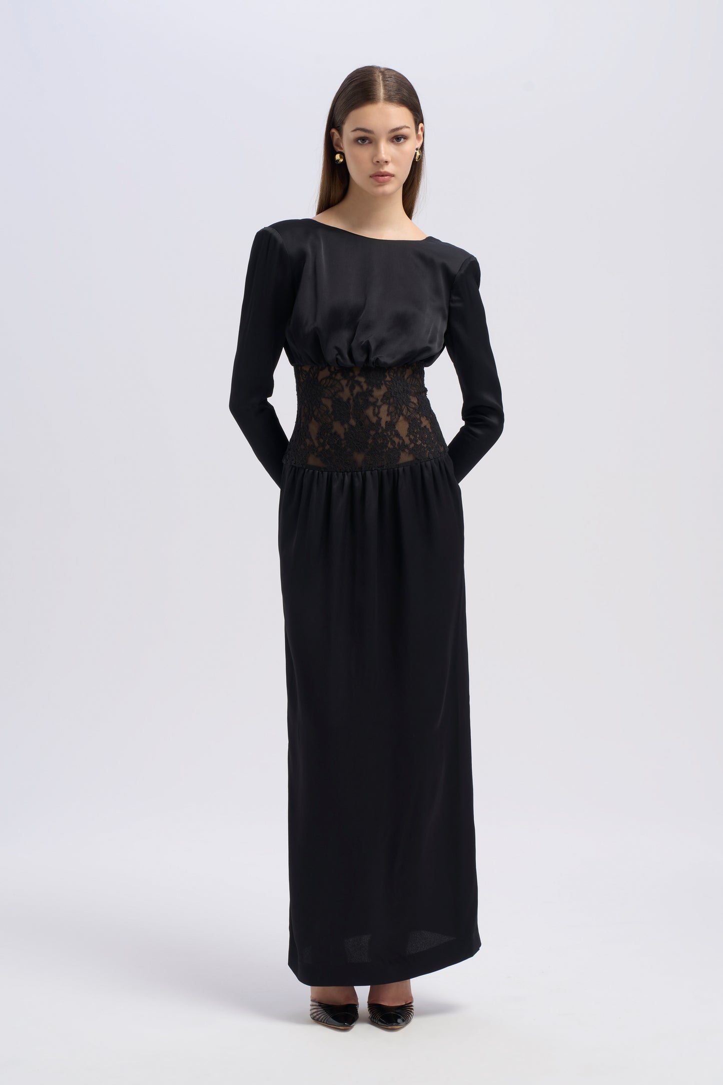 SILK DRESS WITH LACE