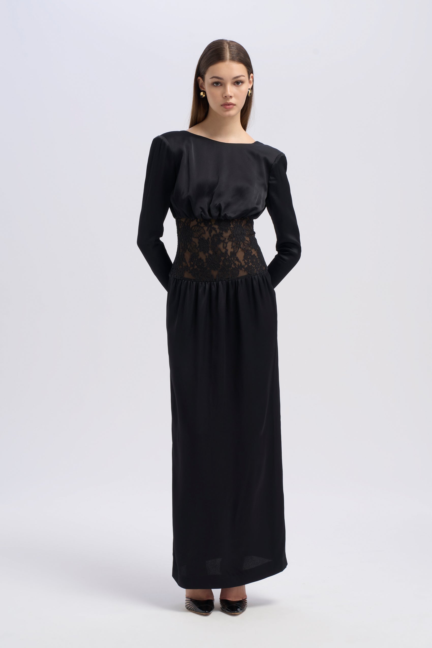 SILK DRESS WITH LACE