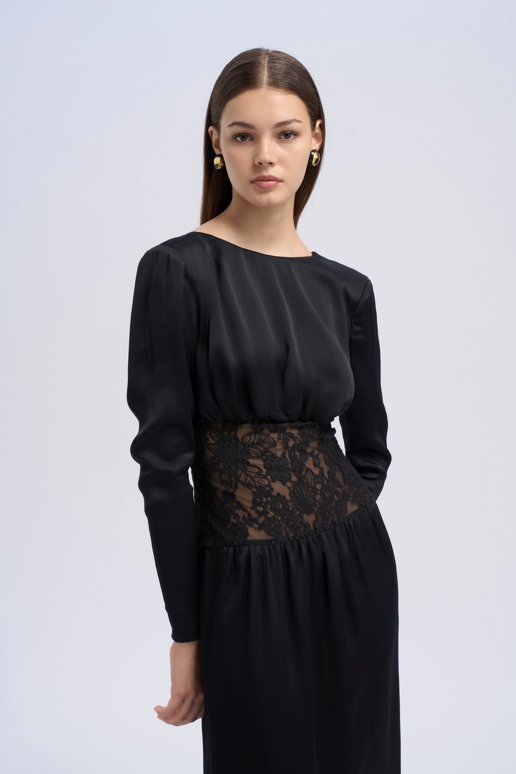 SILK DRESS WITH LACE