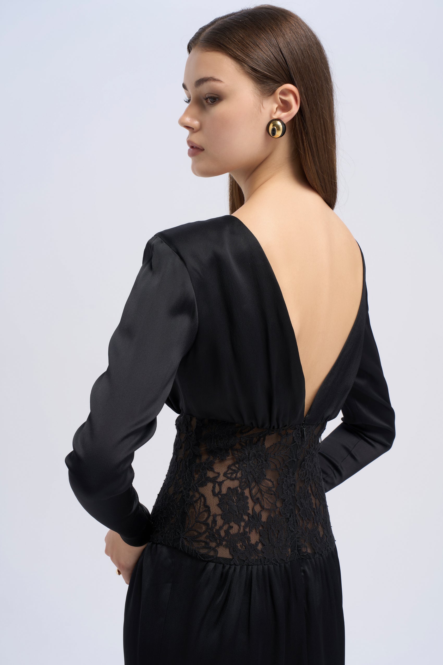 SILK DRESS WITH LACE