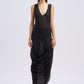 DRAPED CHIFFON DRESS