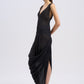 DRAPED CHIFFON DRESS