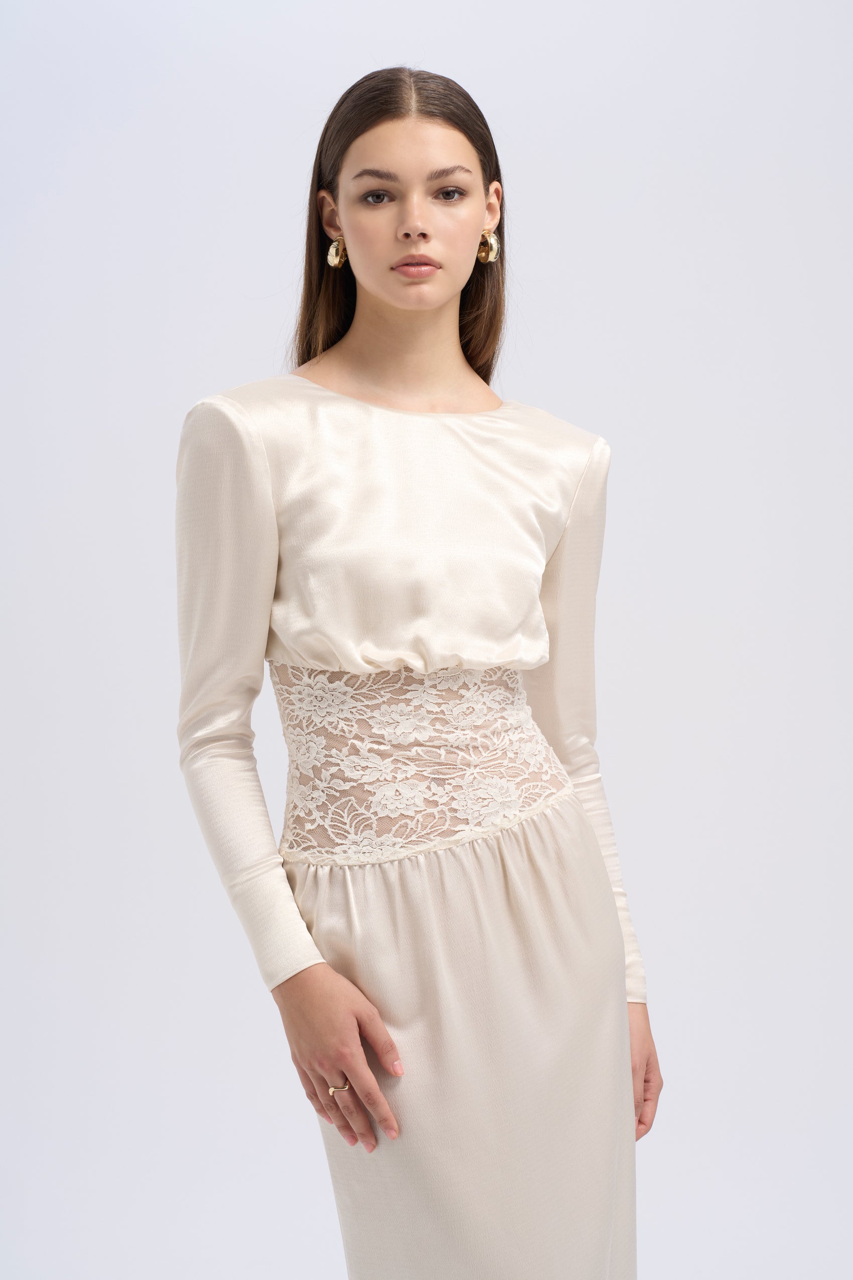 SILK DRESS WITH LACE