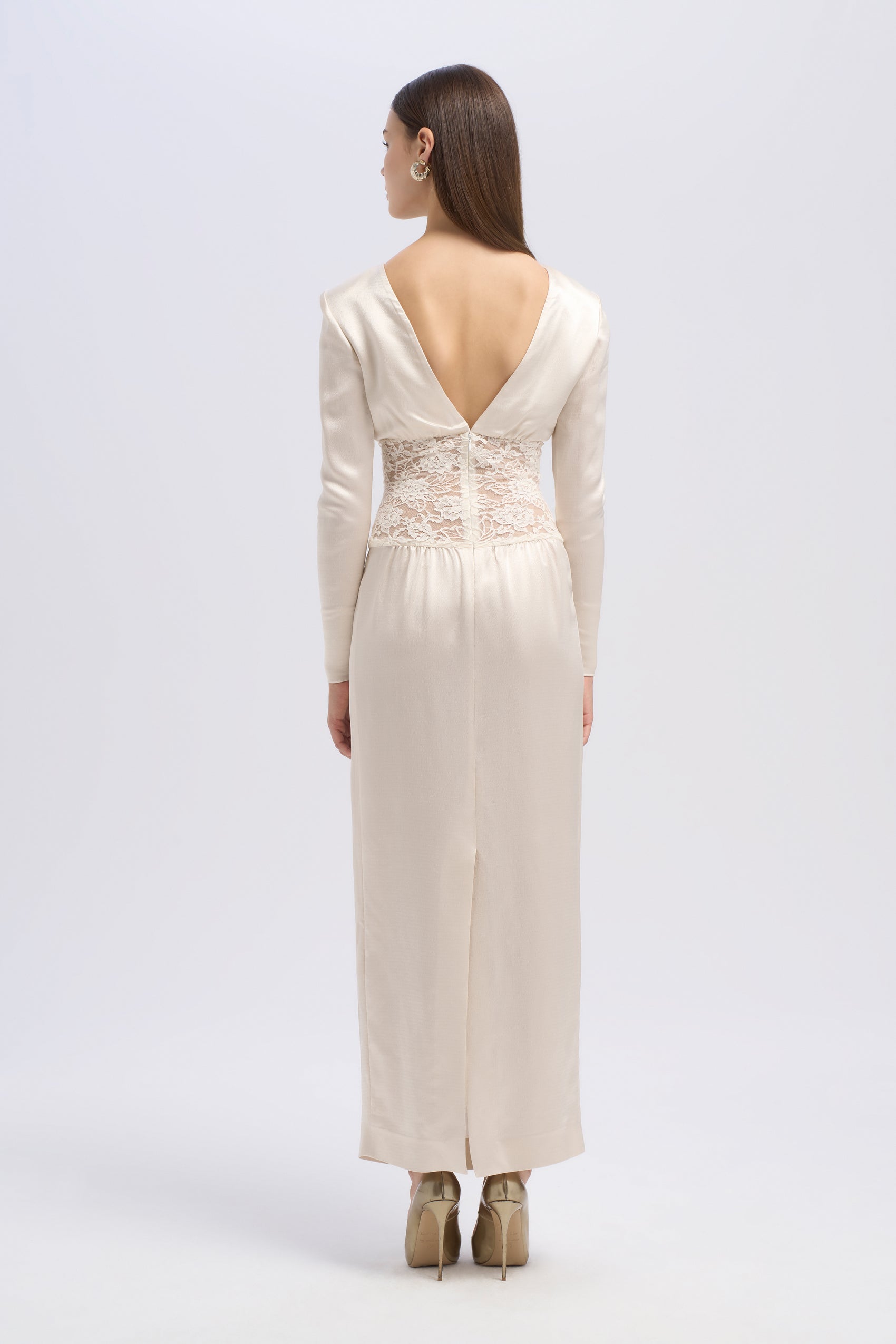 SILK DRESS WITH LACE