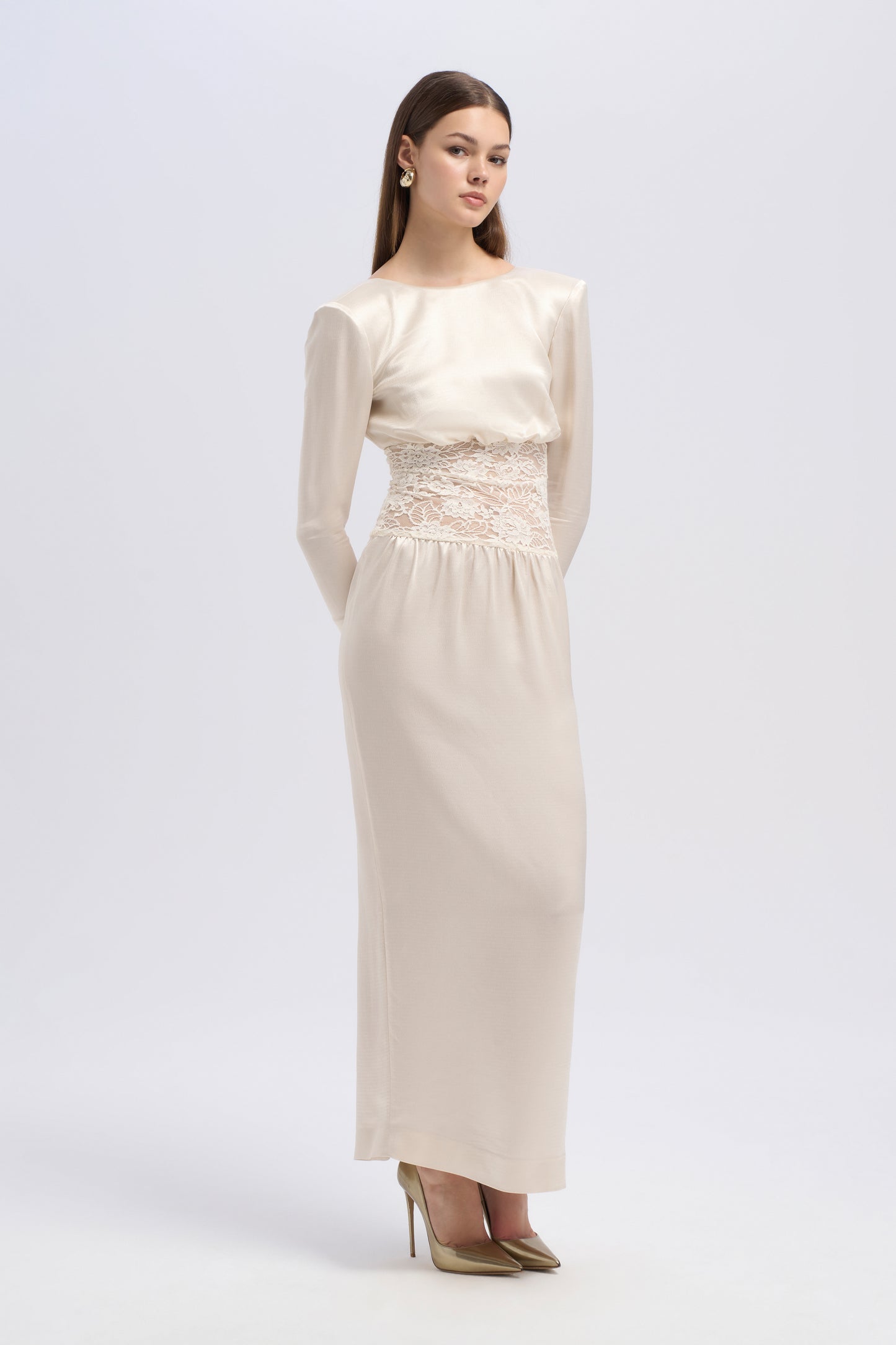 SILK DRESS WITH LACE
