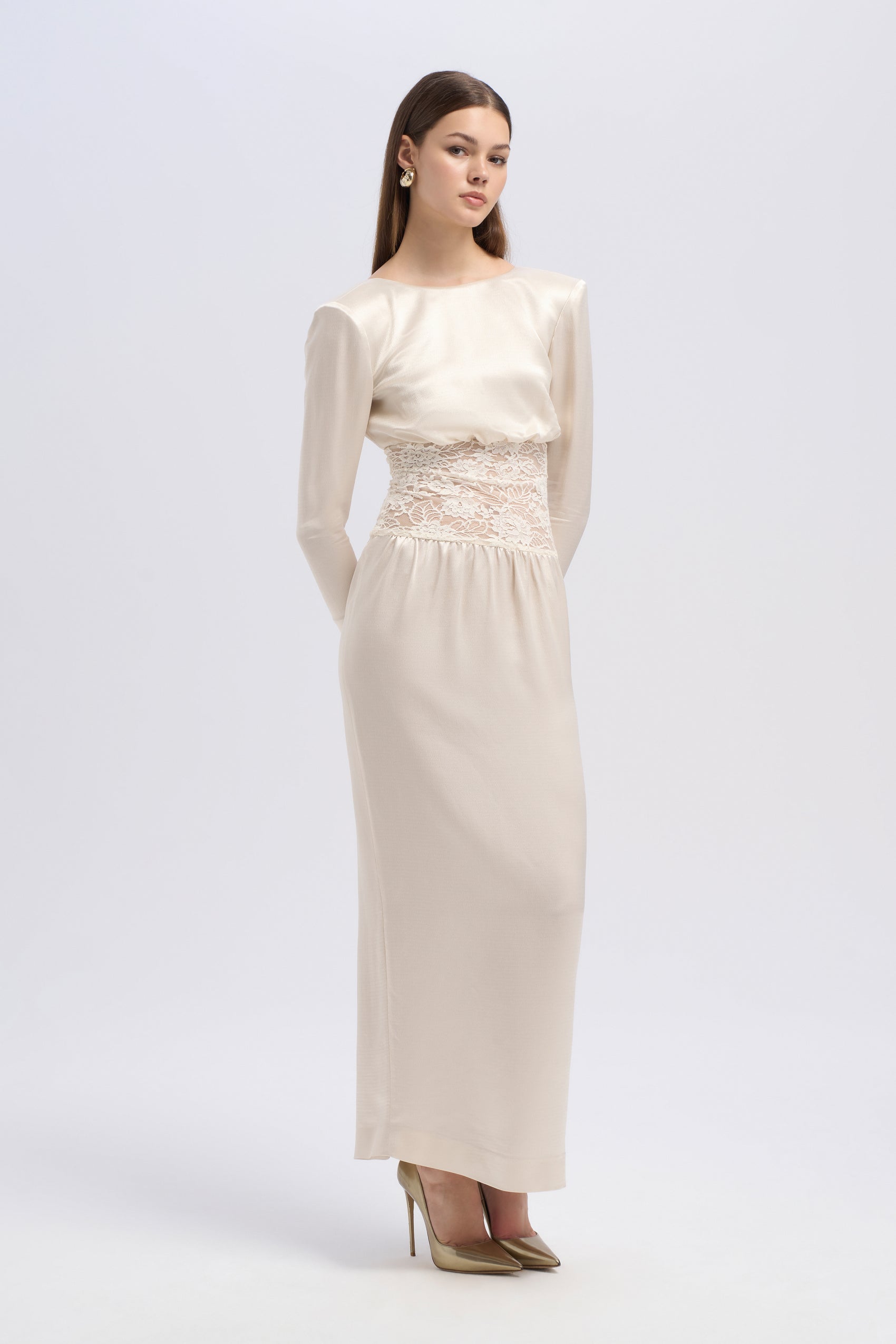 SILK DRESS WITH LACE