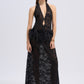 DROP WAIST HALTER MAXI DRESS
