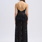 DROP WAIST HALTER MAXI DRESS
