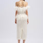 PENCIL MIDI FEATHER DRESS