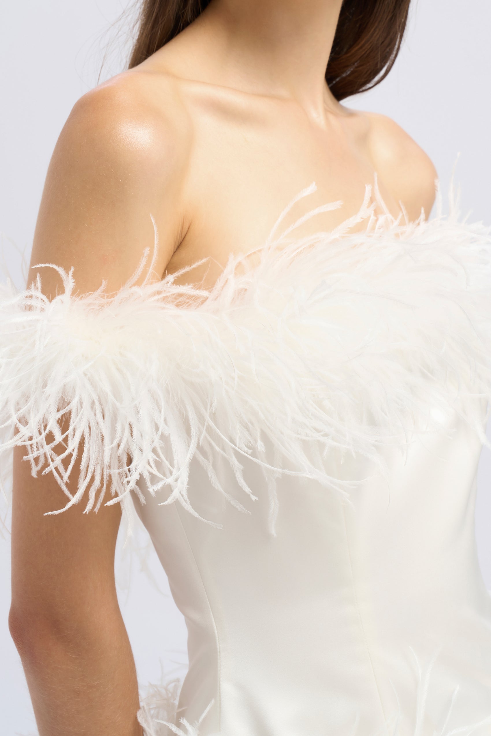 PENCIL MIDI FEATHER DRESS